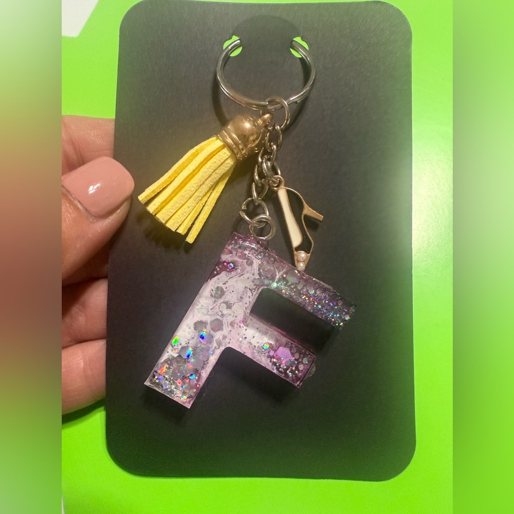 Resin Keychain letter F